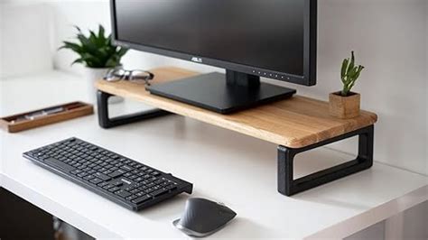 carpentray Store Wooden Monitor Stand with Storage Organizer for Desk ...
