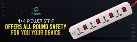 E-Tech Extention Board Box with Surge Protector | Power Strip with ...