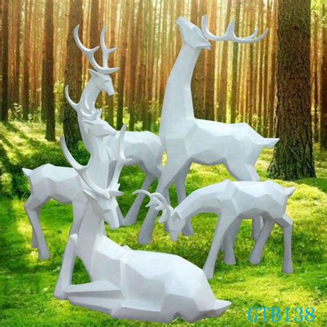 户外动物雕塑造型 抽象鹿雕塑图片 宏骏玻璃钢雕塑_其他建筑钢材_第一枪