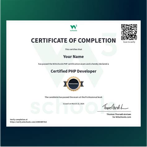 PHP Certificate Exam | W3Schools — W3Schools.com