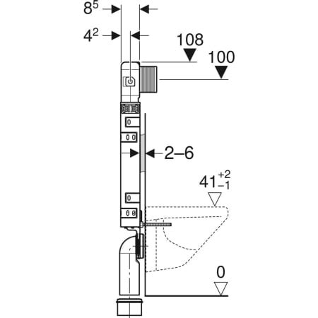 Geberit Kombifix element for wall-hung WC, 108 cm, with Alpha concealed ...