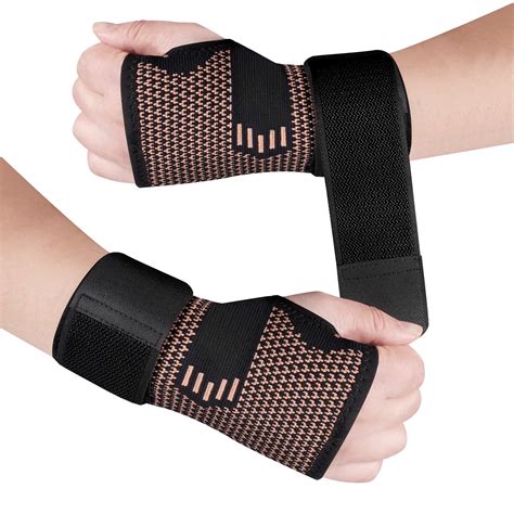 JIUFENTIAN Copper Wrist Brace Hand Wrist Support Brace Compression ...