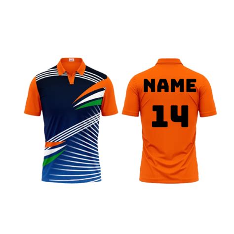 Next Print Polo Neck Printed Jersey Orange Design 15