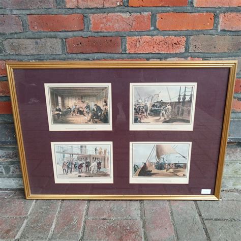 Set of four Robert Charles Dudley framed prints of trinity house & on ...