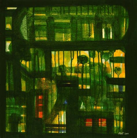 "In Search Of Green": Green Mixed Media Painting by Arvind Hate ...