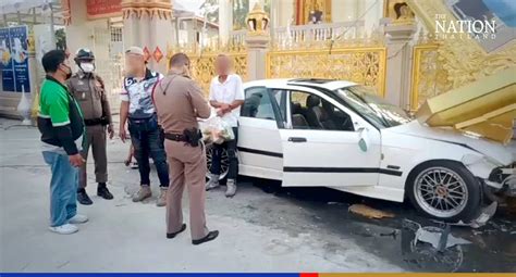 Driver crashes new BMW at temple while seeking abbot’s blessing