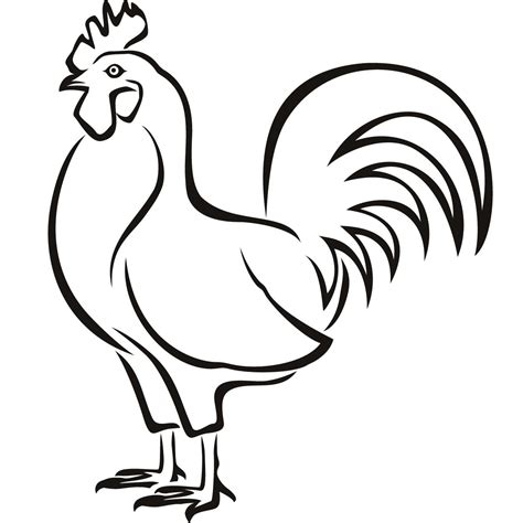 hen line art - Google Search | Outline drawings, Chicken drawing, Easy drawings