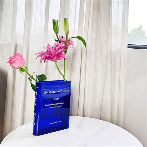 Amazon.com: Puransen Clear Book Flowers Vase - Cute Bookshelf Decor ...