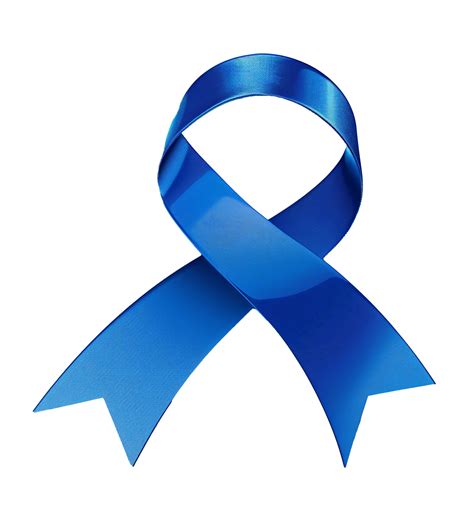 AI generated Colorectal Cancer Awareness. Blue ribbon symbol isolated ...