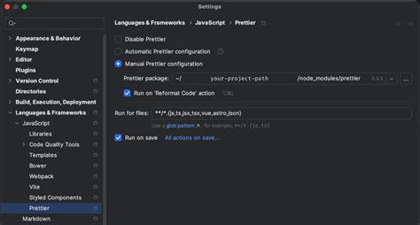 Prettier Astro in WebStorm