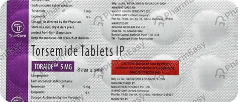 Toraide 5 MG Tablet (10): Uses, Side Effects, Price & Dosage | PharmEasy