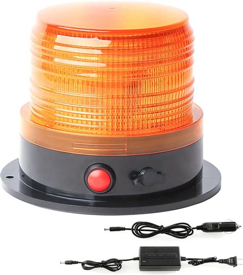 Amazon.com: BooYu Battery Operated Amber Warning Beacon Light w/Magnetic Base, Portable ...