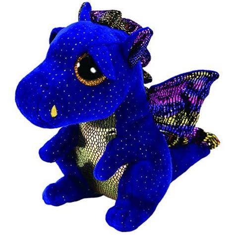 ty beanies boos beanie boo blue dragon saffire 6" plush soft stuffed ...