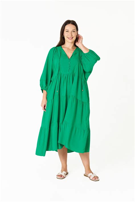 MATA DRESS-WHOLESALE WOMEN DRESS-GREEN – BOHO AUSTRALIA