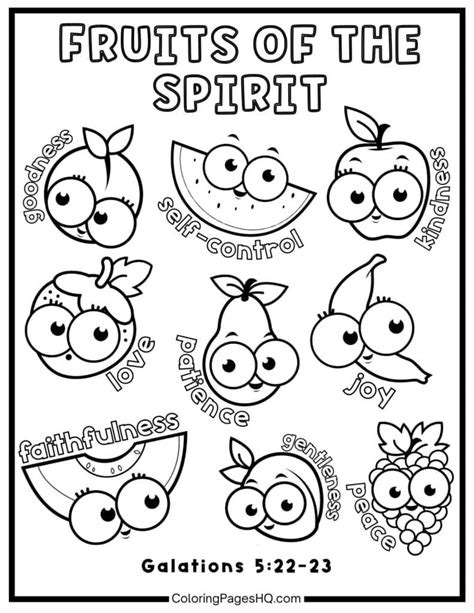 Fruit Of The Spirit Colouring Pages