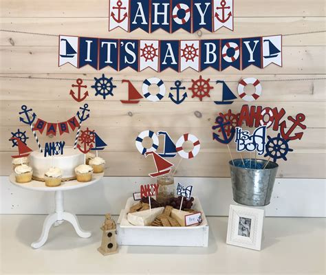 nautical themed baby shower centerpieces