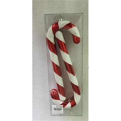 Queens of Christmas ORN-CDY-4PK-CN 10 in. Candy Cane Ornament, Pack of ...