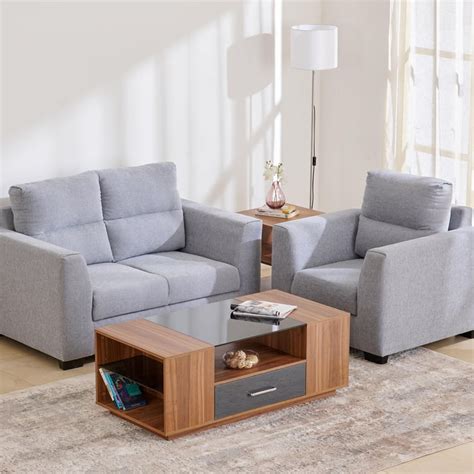 Buy Ellora Fabric 2+1 Seater Sofa Set - Grey from Home Centre at just ...