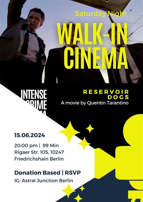 WALK-IN CINEMA EVENING feat. “RESERVOIR DOGS“ by "QUENTIN TARANTINO ...