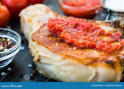 Ready To Eat Meat with Red Sauce and Spice Stock Photo - Image of fresh ...