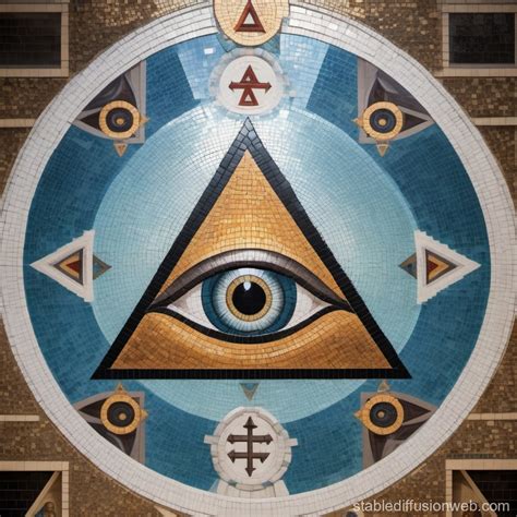 Upside-Down Triangle Eye Mosaic Church Art | Stable Diffusion Online