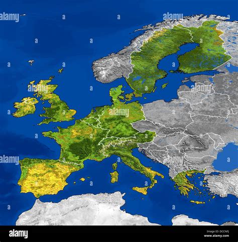 Europe Map And Satellite Image