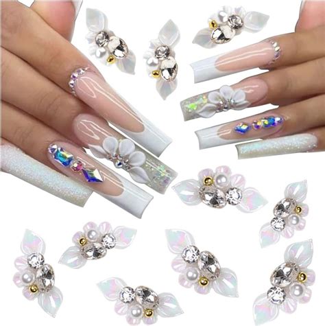 Amazon.com: 10PCS 3D Nail Charms Flower Nail Art Charms for Nail Gems ...