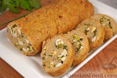 Рецепт: Рыбный рулет с яйцами и зелёным луком на RussianFood.com