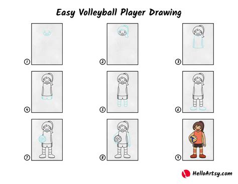 Easy Volleyball Player Drawing - HelloArtsy