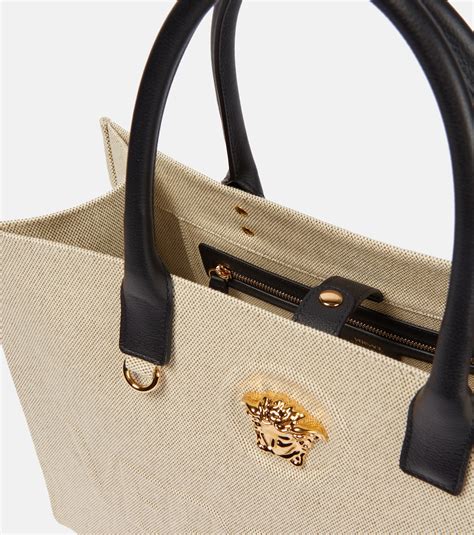 La Medusa canvas tote bag in beige - Versace | Mytheresa