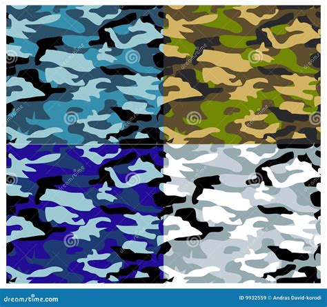 Different Types Vector Camouflage Stock Vector - Illustration of ...