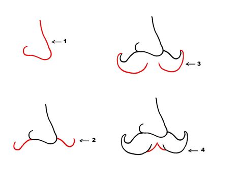Cartoon Mustache Step by Step 3 | Mustache drawing, Mustache art, Learn art