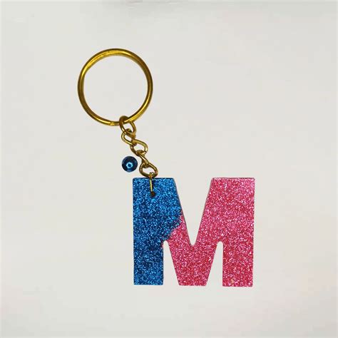 Buy Multi-Color Glitter Resin Alphabet Keychain – ClassyArtZ.com