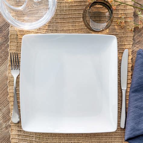 Better Homes & Gardens Loden Coupe Square Dinner Plate, White - Walmart ...