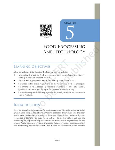 Food processing technology - Learning Objectives After completing this ...