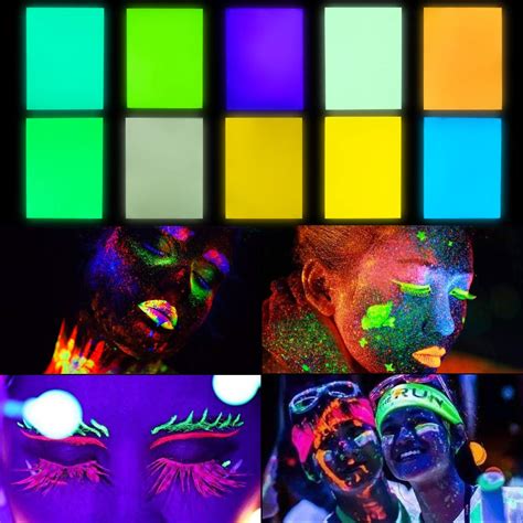 [100 Gram / 3.5 Ounce] Glow in The Dark Pigment Powder 10 Colors ...