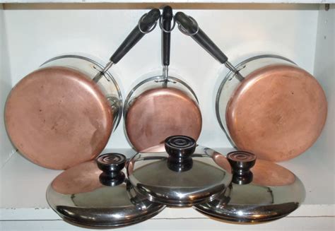 Vintage Revere Ware Copper Bottom 1 2 & 3 Qt Sauce Pan Pots w