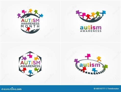 Autism Awareness Logo Design Stock Vector - Illustration of background ...