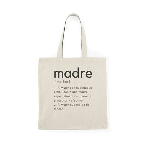 Natural Tote Bag With the Definition of "mother" in Spanish ...