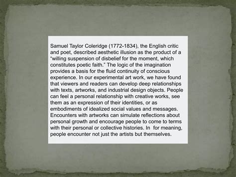 Willing suspension of disbelief by samuel taylor coleridge | PPTX