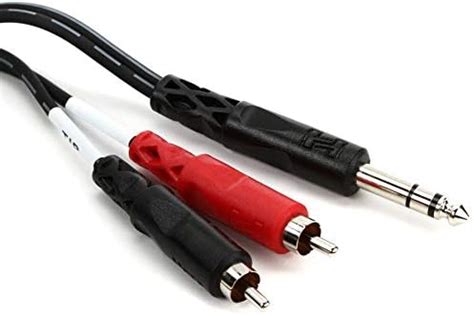 Hosa TRS-201 1/4" TRS to Dual RCA Insert Cable, 1 Meter Black : Amazon ...