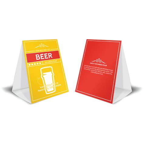 Table Tents | Restaurant Table Tents