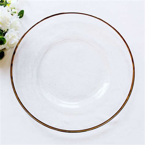 Hammered Gold Rim Glass Chargers for Tables - Charger Plates Wholesale ...