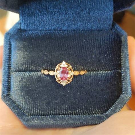 Buy Vintage Alexandrite Engagement Ring Rose Gold Ring Moissanite ...
