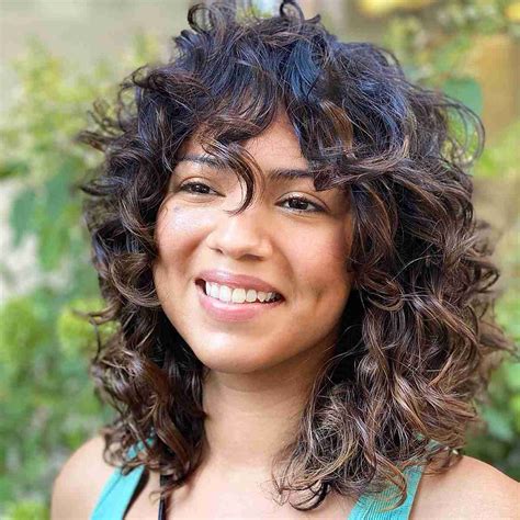 Curly Hairstyles With Straight Bangs