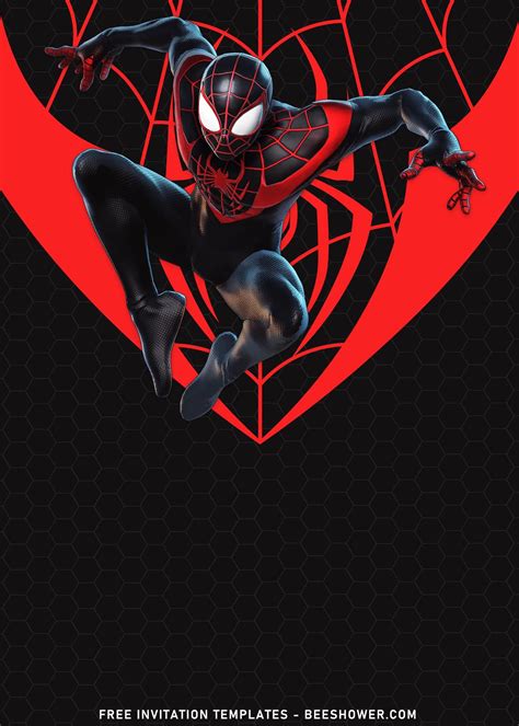 7+ Epic Mile Morales Spiderman Birthday Invitation Templates | Miles ...
