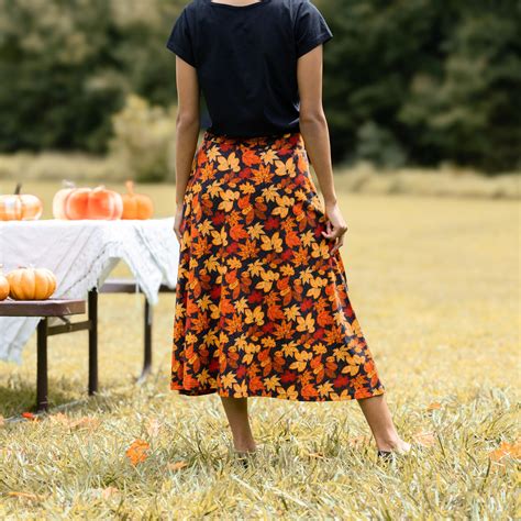 Autumn Leaves Half Circle Skirt Svaha USA