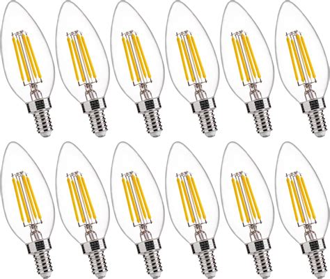 Amazon.com: FLSNT 60W Equivalent LED Chandelier Light Bulbs, Dimmable ...