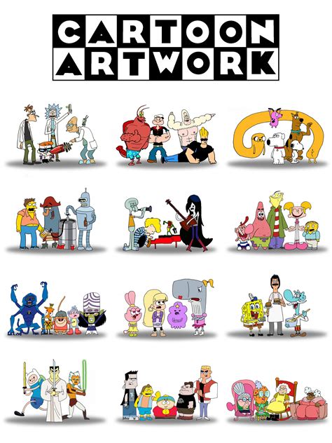 Cartoon Artwork Poster | Early 2000 cartoon characters, Nostalgic ...
