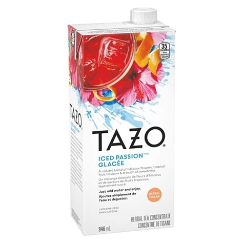 Tazo Iced Passion Herbal Tea Concentrate, 32 Fluid Ounces, 6 Per Case